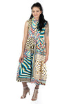 Colorful African print sleeveless maxi dress