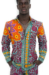 Colorful African Wax print Mens’ Pants and shirt Set