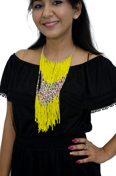 African Multi Strand Beaded Necklace