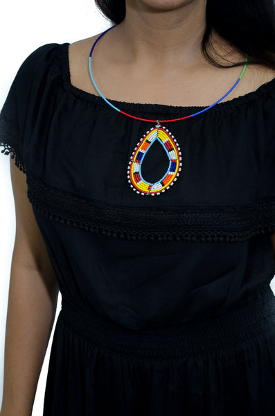 African Maasai Pendant Beaded Necklace