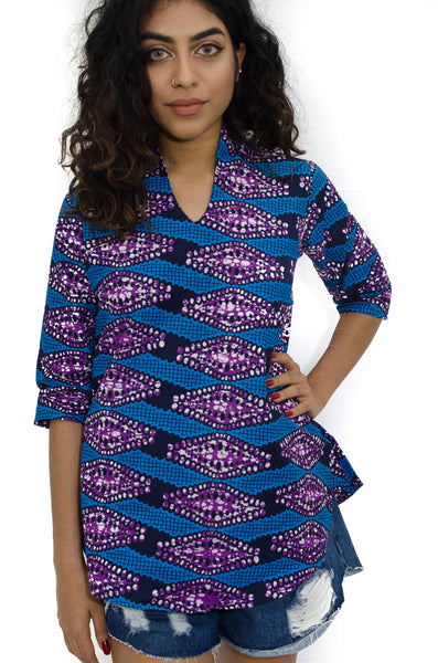 Colorful African wax print Top