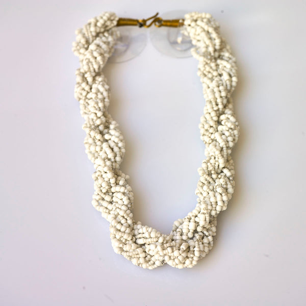 Chunky twisted beaded necklace