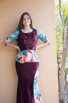 African wax print blouse and mermaid skirt set