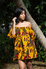 African print Ankara off shoulder knee length dress
