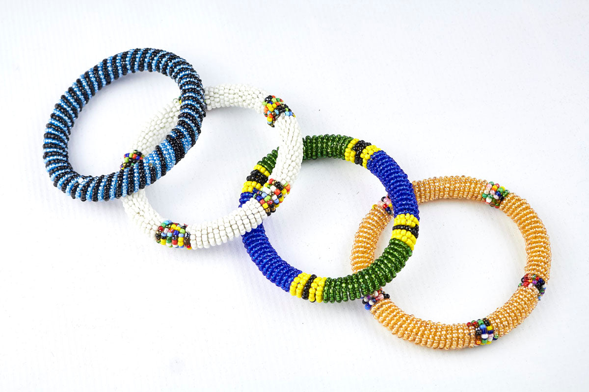 Medium Beaded Bracelets Medium Ethnic Glass Beads Bracelet