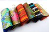 Colorful African print Purse made of hemp thread
