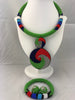 African beaded jewelry set (Necklace+Bracelet+Earrings)