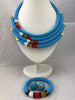 African Jewelry Set of Multi strand (Necklace, Earrings and Bracelet)