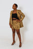 Floral African Print Matching Set With Mini A-line Skirt
